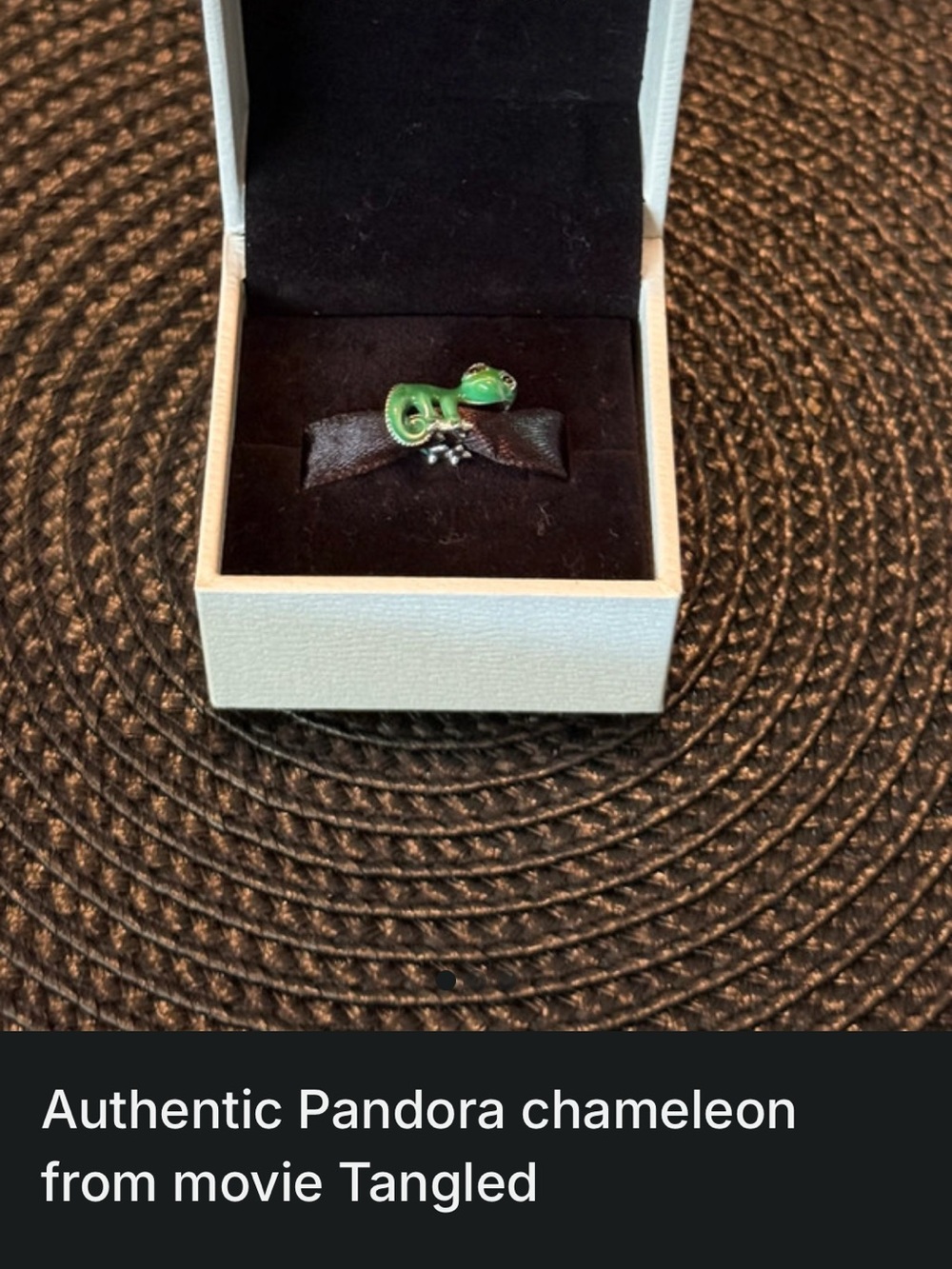 Pandora Green Enamel Chameleon Charm
